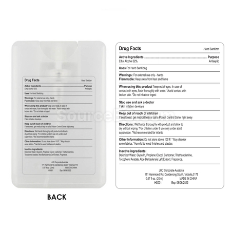 Customization Waterless Hand Sanitizer Promotional Products