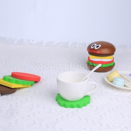 Customization Wooden Hamburger Coaster Promotional Products