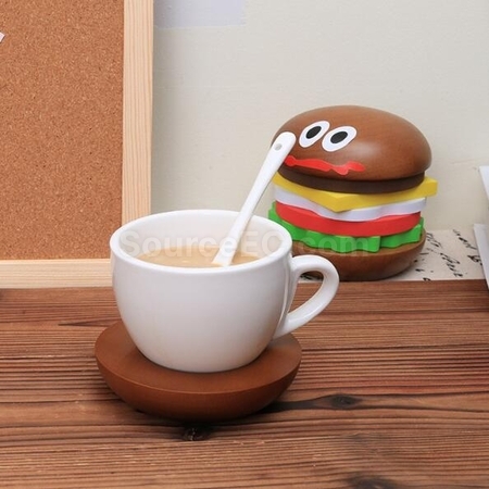 Customization Wooden Hamburger Coaster Promotional Products