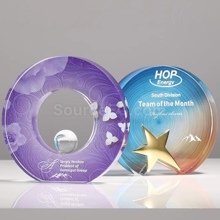 Customization Pioneering And Enterprising Crystal Commemorative Trophy Promotional Products