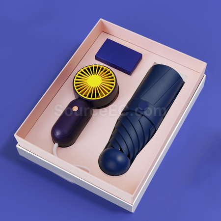 Customization Umbrella And Fan Gift Set Promotional Products