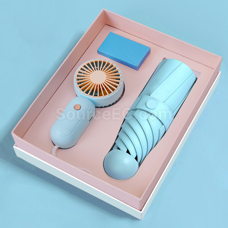 Customization Umbrella And Fan Gift Set Promotional Products
