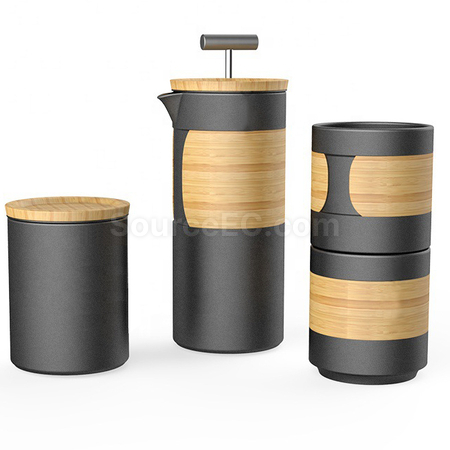 Ceramic French Press Hand Brew Coffee Pot Tea Maker Coffee Set