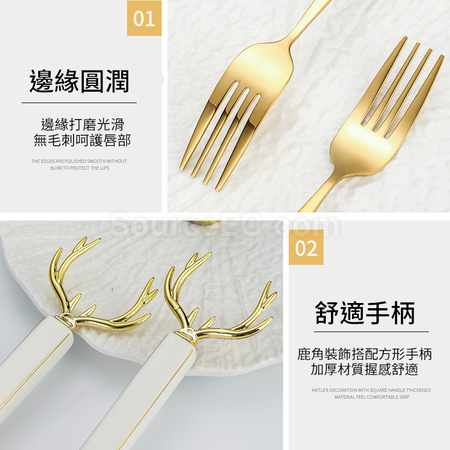 Customization Christmas Antler Stainless Steel Tableware Promotional Products