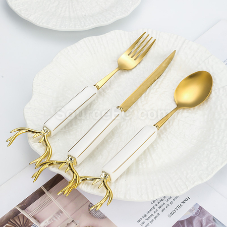 Customization Christmas Antler Stainless Steel Tableware Promotional Products