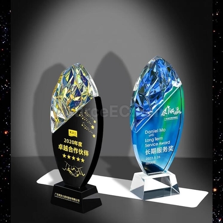 Customization Colorful Color Changing Crystal Trophy Promotional Products