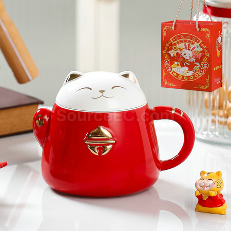 Customization Zhaocai Cat Ceramic Cup Promotional Products