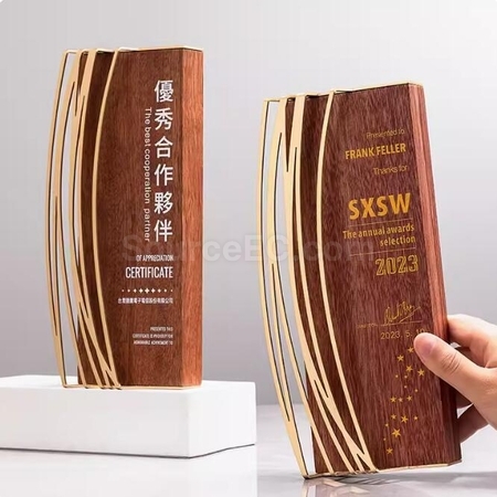 Customization Metal Solid Wood Trophy Promotional Products