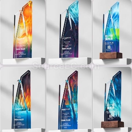 Customization Color Printed Crystal Trophy Promotional Products