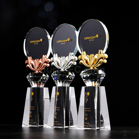 Customization Bauhinia Crystal Trophy Promotional Products