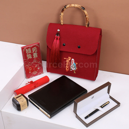 Customization Felt Tote Bag with Wooden Handle Promotional Products