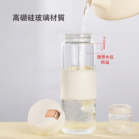 Customization Portable Glass Mug with Infuser Promotional Products