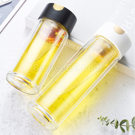 Customization Portable Glass Mug with Infuser Promotional Products