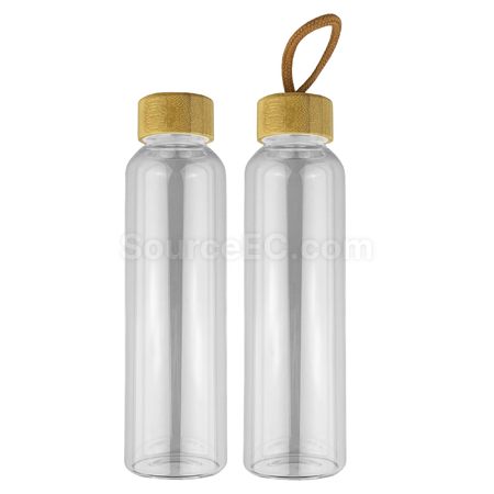 Customization 18.5OZ Nam-bamboo Lids PP Glass Bottle Promotional Products