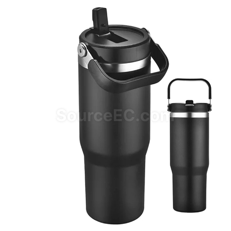 Customization 30OZ Double-layer Vacuum Stainless Steel PP Coffee Cup with Lid Promotional Products