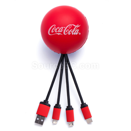 Customization Stress Ball Charging Cable Set Promotional Products
