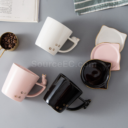 Customization Kitty Mug with Lid Promotional Products