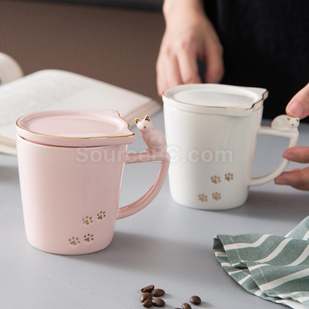 Customization Kitty Mug with Lid Promotional Products