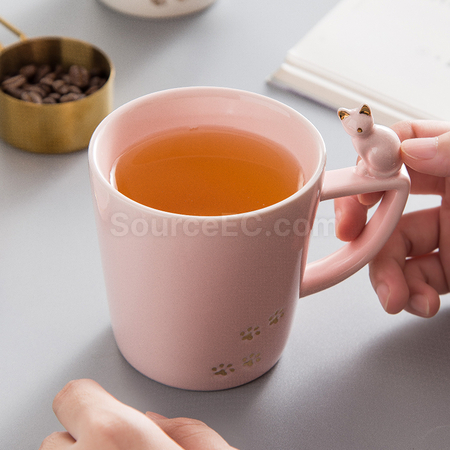 Customization Kitty Mug with Lid Promotional Products