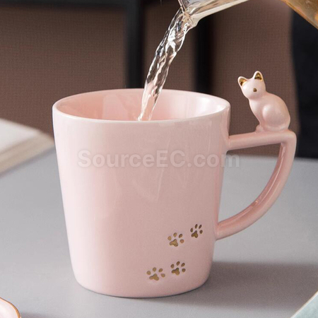 Customization Kitty Mug with Lid Promotional Products