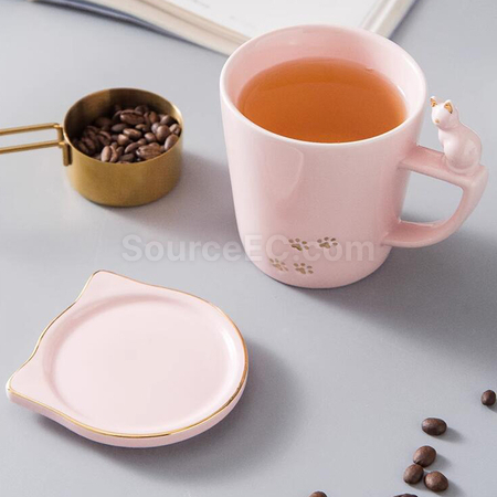 Customization Kitty Mug with Lid Promotional Products