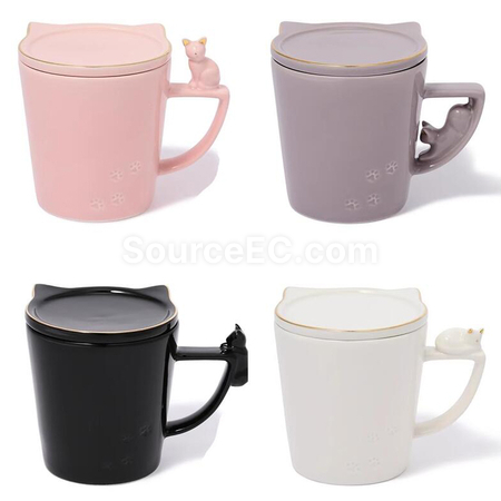 Customization Kitty Mug with Lid Promotional Products