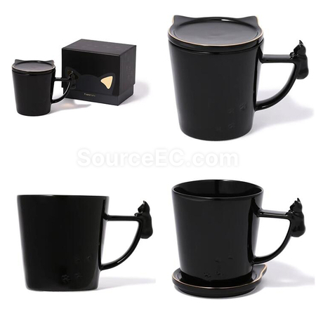 Customization Kitty Mug with Lid Promotional Products