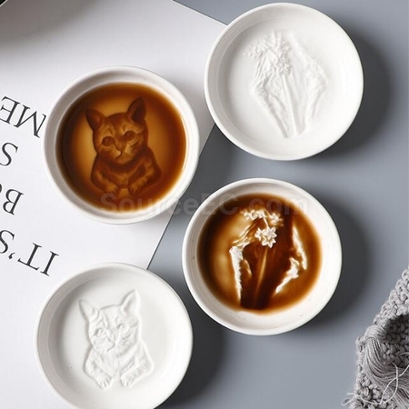 Customization Customized ceramic soy sauce dish Promotional Products