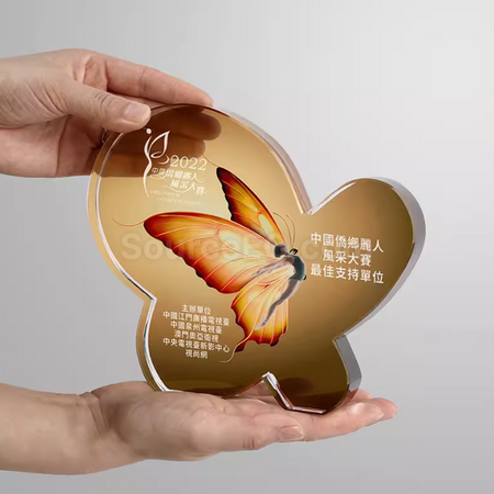Customization Creative Butterfly Crystal Trophy Promotional Products