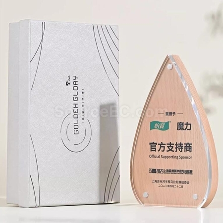 Customization Creative Water Drop Solid Wood Acrylic  rophy Promotional Products