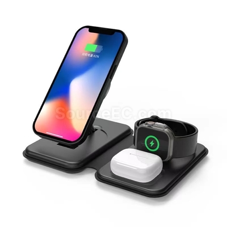 Customization Magnetic Folding Three-In-One Wireless Charger Promotional Products