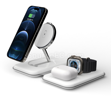 Customization Magnetic Folding Three-In-One Wireless Charger Promotional Products