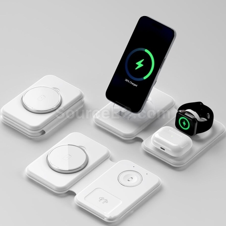 Customization Magnetic Folding Three-In-One Wireless Charger Promotional Products