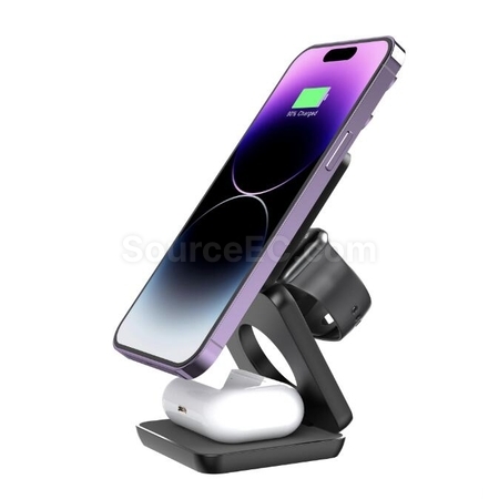 Customization Foldable Wireless Magnetic Three-In-One Charger Promotional Products