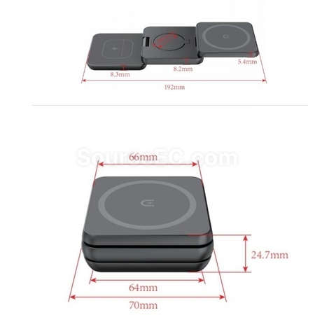 Customization Foldable Wireless Magnetic Three-In-One Charger Promotional Products