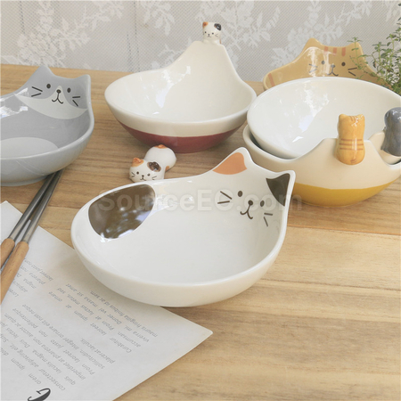 Customization Ceramic Cat Shaped Salad Bowl Promotional Products