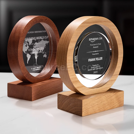 Customization Solid Wood Crystal Trophy Promotional Products