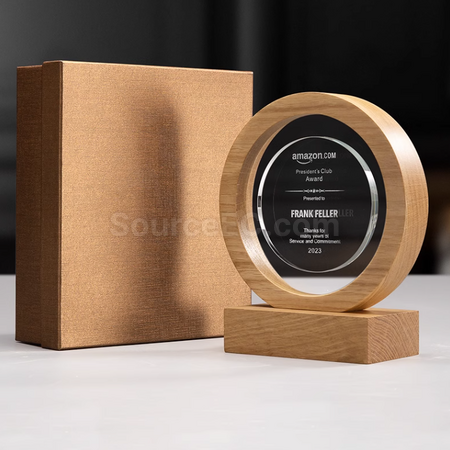 Customization Solid Wood Crystal Trophy Promotional Products