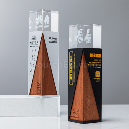 Customization Solid Wood Crystal Trophy Promotional Products