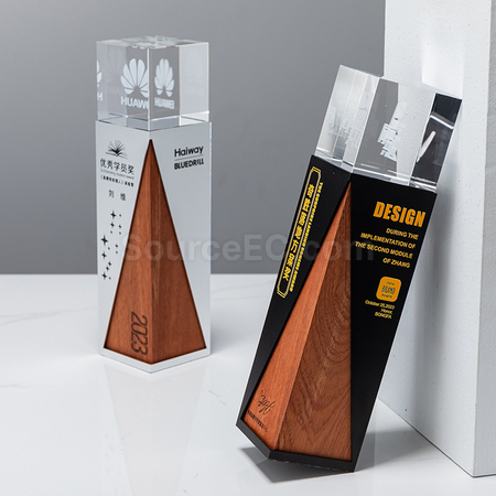 Customization Solid Wood Crystal Trophy Promotional Products