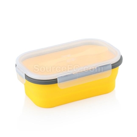 Customization Environmentally Friendly Silicone Folding Lunch Box(With Tableware) Promotional Products
