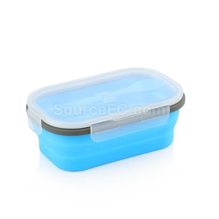 Customization Environmentally Friendly Silicone Folding Lunch Box(With Tableware) Promotional Products