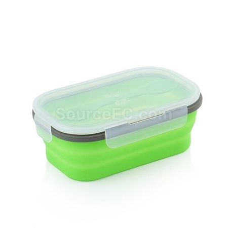 Customization Environmentally Friendly Silicone Folding Lunch Box(With Tableware) Promotional Products