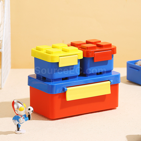 Customization Creative Building Block Double Layer Lunch Box Promotional Products