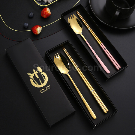 Customization 2-In-1 Spoon, Fork And Chopsticks Tableware Promotional Products