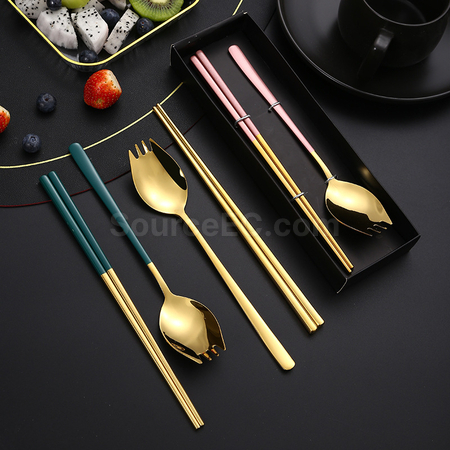 Customization 2-In-1 Spoon, Fork And Chopsticks Tableware Promotional Products