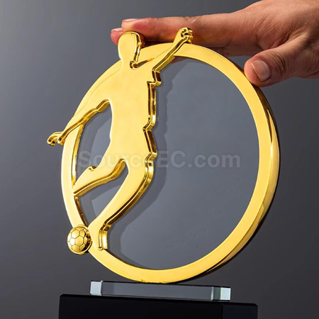 Customization FootBall Crystal Trophy Promotional Products