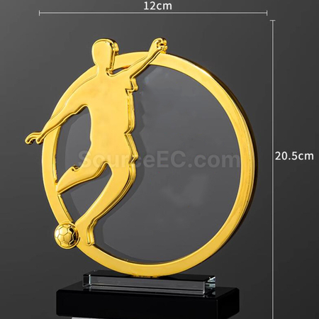 Customization FootBall Crystal Trophy Promotional Products