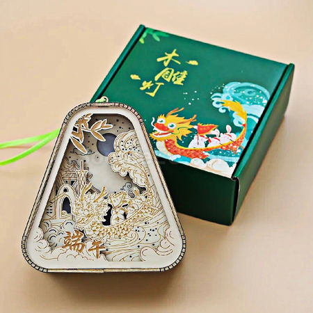 Customization 3D Wood Carving Lamp Promotional Products