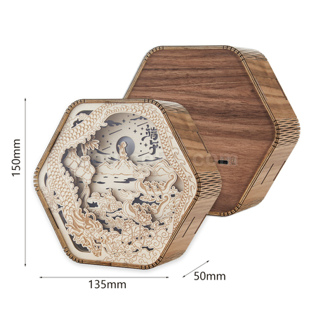 Customization 3D Wood Carving Lamp Promotional Products